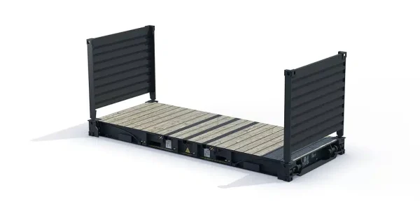 Contenedor de transporte de plataforma plana de 20 pies