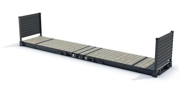 Contenedor de transporte de plataforma plana de 40 pies