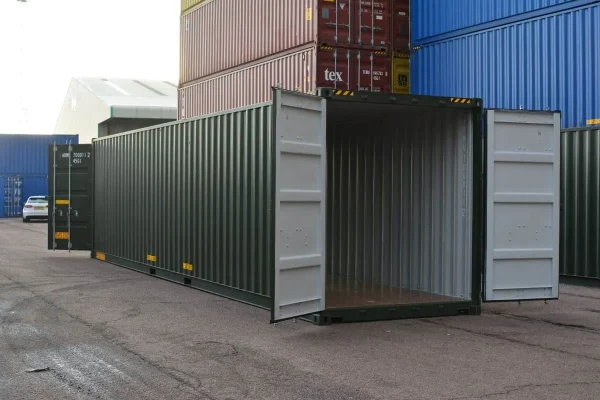 Contenedor de envío de doble puerta de 40 pies de altura.
