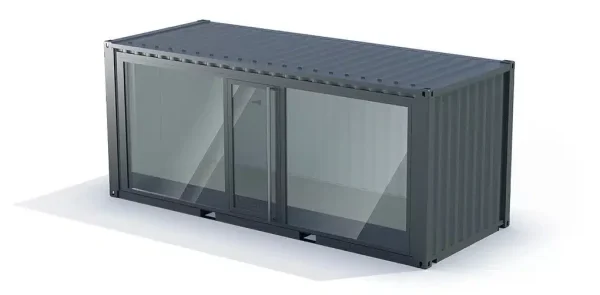 Contenedor comercial con ventana panorámica